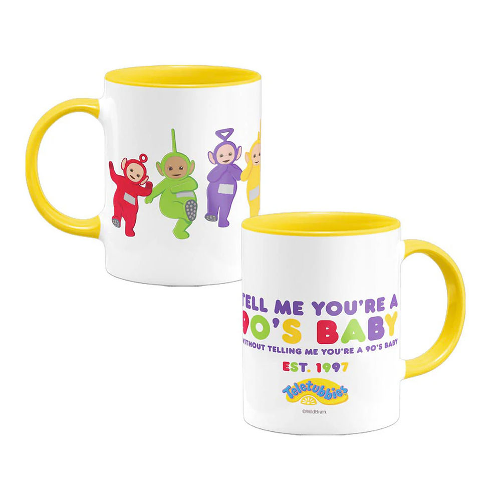 two white mugs with the words "Tell me you're a 90's baby without telling me you're a 90's baby .Est. 1997" on them